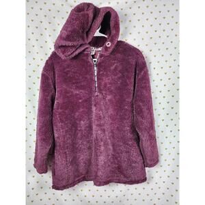 Victorias secret pink fuzzy jacket hoodie teddy bear xs